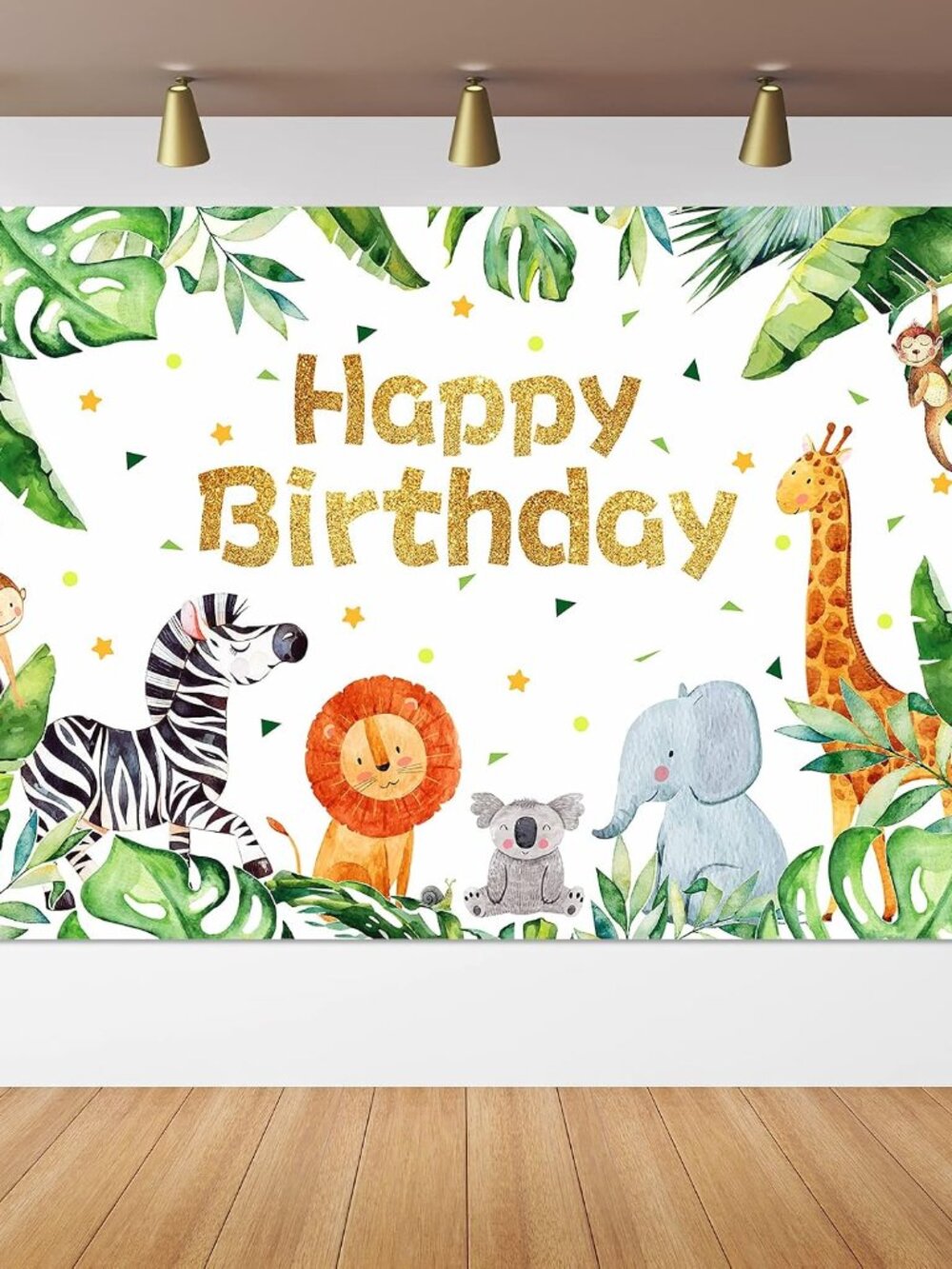 Safari Happy Birthday Party Supplies Jungle Animals Theme Birthday Banner Backdr
